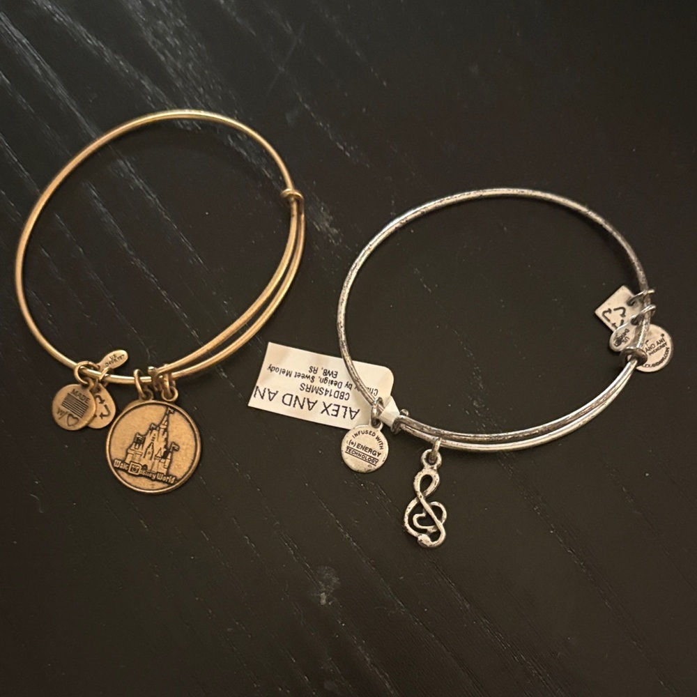 Alex and Ani Bracelets and Gold Disney Silver Music Note Bracelets